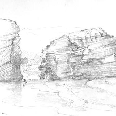 Giant rock formations beach spain