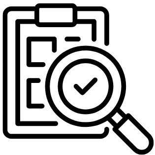 a clipboard with a magnifying magnifying magnifying magni