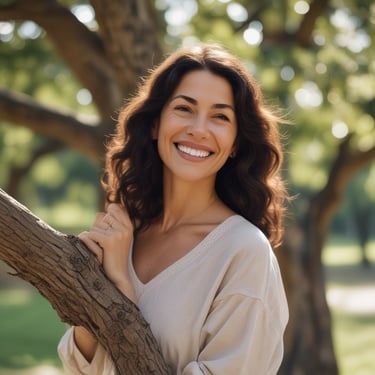 A person is standing in front of a lush green vertical garden wall, wearing headphones with eyes closed, suggesting they are enjoying music. The wall is dense with a variety of leaves and plants, creating a vibrant natural backdrop.