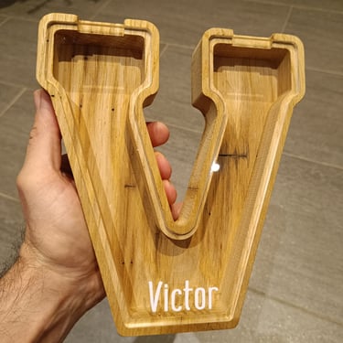 tirelire bois chêne personnalisée