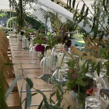 Marquee hire with luxury seating and table décor