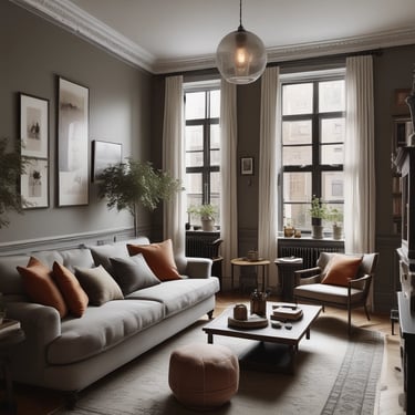 A collection of artisan candles with dried flowers and herbs embedded in the wax is arranged on a wooden surface. The candles vary in size, with some in glass containers. The dried flowers include lavender and rose petals, adding a rustic and handmade aesthetic. Soft lighting enhances the warm and cozy atmosphere.