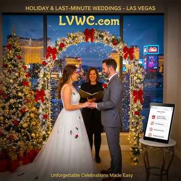 a man and woman getting married in las vegas