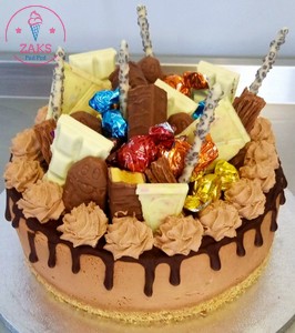 A loaded chocolate birthday cheesecake from ZAKS Pud Pod