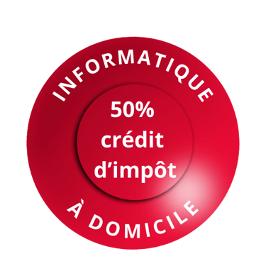 logo 50% crédit impot pour informatique à domicile