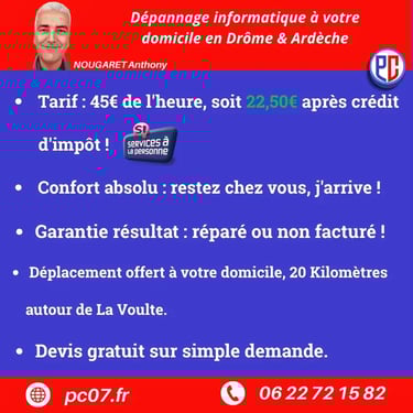 Réparation ordinateur à vernoux en vivarais