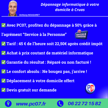 flyer avantages depannage informatique a domicile a cruas