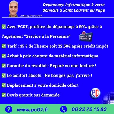 flyer depannage informatique a domicile a saint laurent du pape