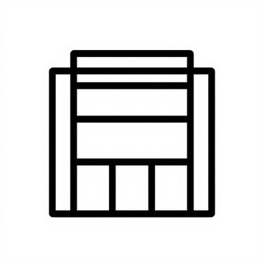 Minimalist black line icon of a venue
