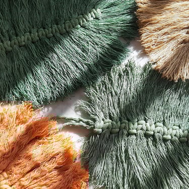 plumas macrame, hojas macrame hecho a mano