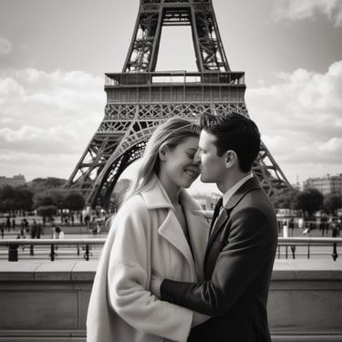 Happy woman working on her phone with a stylish, feminine workspace in the background.