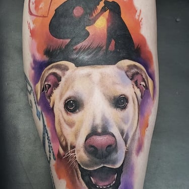 Color Realism pet portrait by Tone Rez at Orange Grove Tattoo in Oviedo, Florida just outside of Orlando.