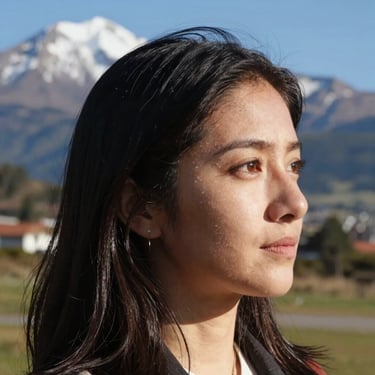 woman wearing black crew-neck shirt