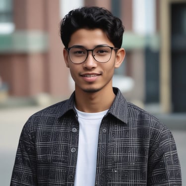 Image of a man reading a book with a clean, modern bookstore setting behind him.