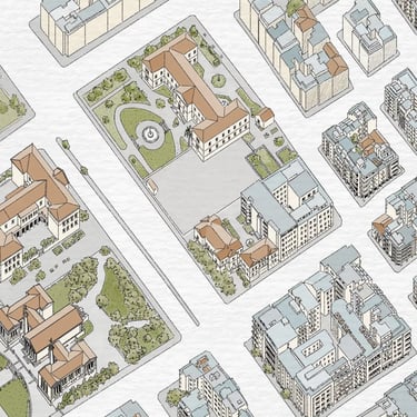 Hand-drawn city map of Athens, detail by deliaMAPS