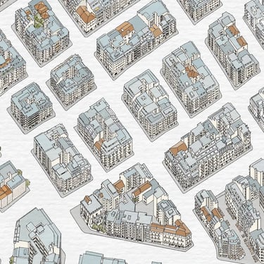 Hand-drawn city map of Athens, detail by deliaMAPS