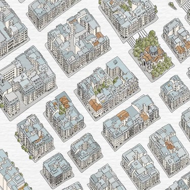 Hand-drawn city map of Athens, detail by deliaMAPS