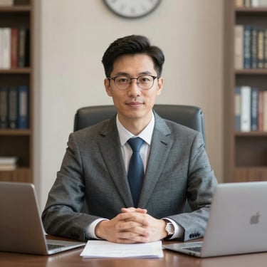 Smiling business owner reviewing marketing results on laptop in cozy office.