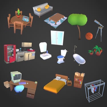 asset stylised lowpoly 3D