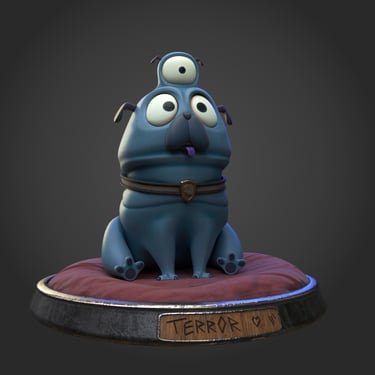 Space Dog stylised - Character Design 3d