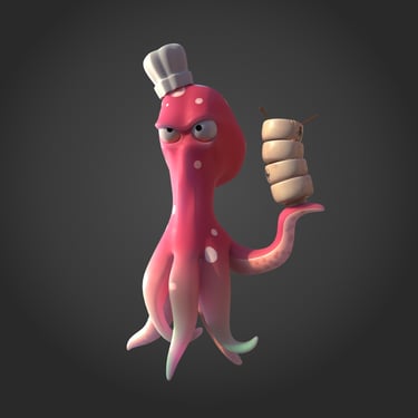 Octopus  stylised - Character Design 3d