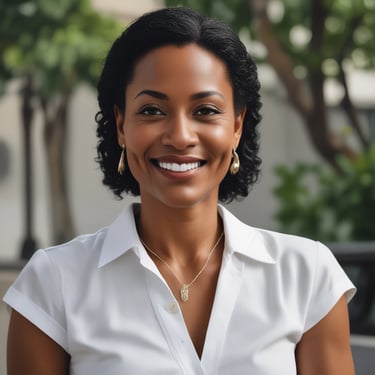 Smiling woman holding a bottle of eu+leve wellness spray in a bright, natural setting