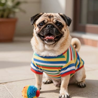 perrito pug colorido