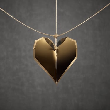 broken heart hanging on wire