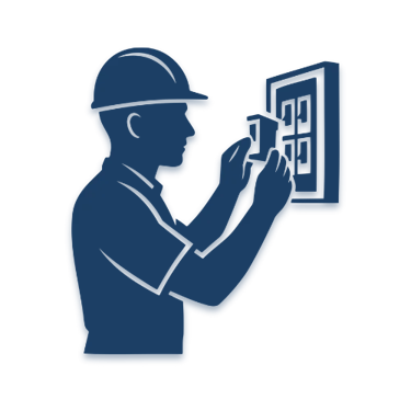 a technician doing an installation of a system