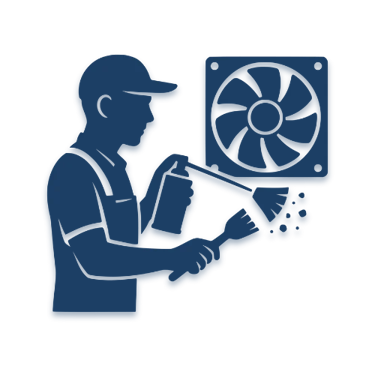 a man cleaning an air conditioning unit