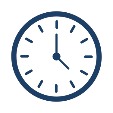 clock icon representing on-time and reliable service