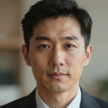Close-up portrait of a real estate operations partner, warm natural lighting, professional and focused demeanor.