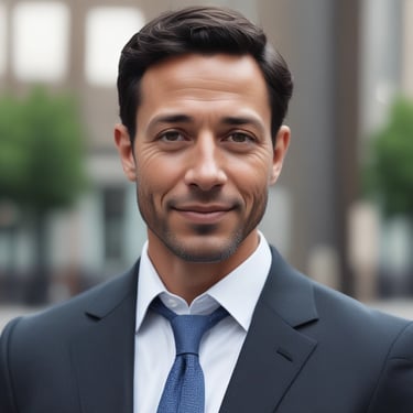 Portrait of a man standing in front of a contemporary eco-friendly house.