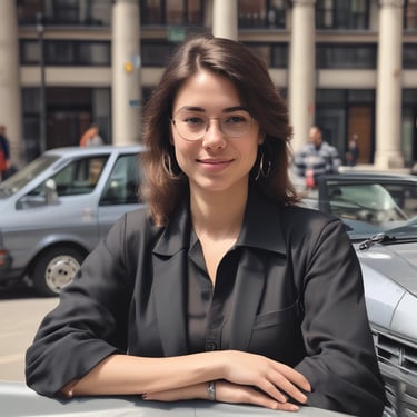 Man working on a tablet with orange and black minimalistic background.