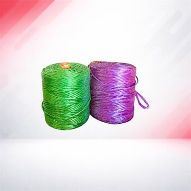 Rollo de rafia color verde y morado
