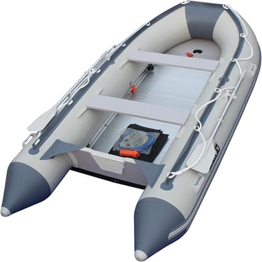 10.8 ft Inflatable Boat Raft Fishing Dinghy Pontoon Boat Kayak with Aluminum Floor