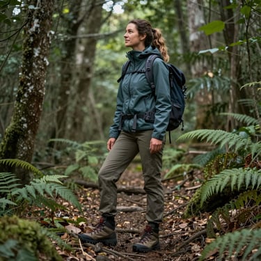 Smiling middle-aged woman standing proudly in front of her sold home.