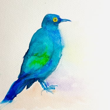 turquoise-and-emerald-green-bird-weronika-kacperski-mixed-technique