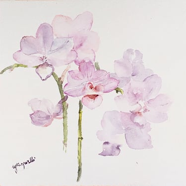 Abundance | Delicate Pink Orchid Flowers Watercolour | Weronika Kacperski