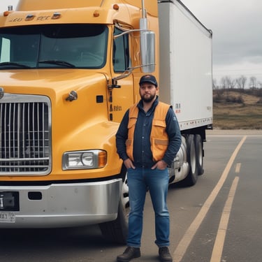 Photo of a truck driver standing next to a Bossman Ent LLC truck in Savannah.