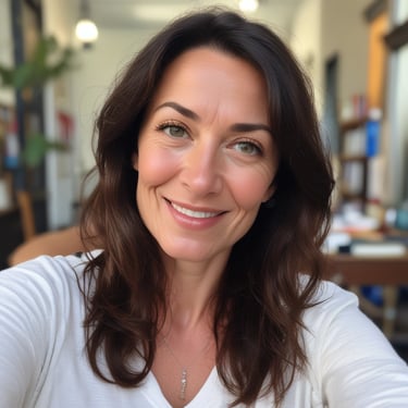 A hand is holding a small, dark green card with white text. The card features the words 'TERRES D'ÉMERAUDE' along with some symbols and a website URL at the bottom. The background is blurred, showing a mix of earthy tones.