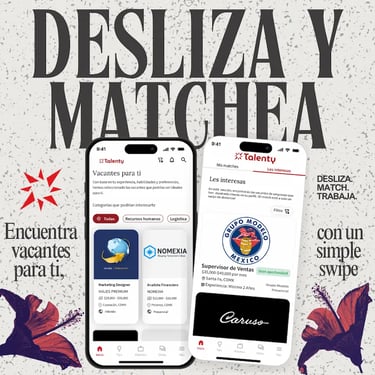Desliza y Matchea mockup de Talenty