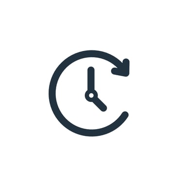 Circular clock icon with an arrow indicating time or history, useful for productivity and scheduling apps.