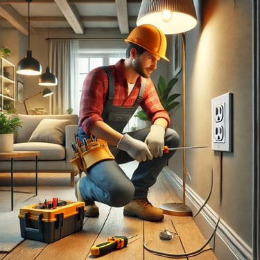 ev ve iş yerlerinde montaj yapan usta görseli-yakın elektrikçi-nöbetçi elektrikçi görseli