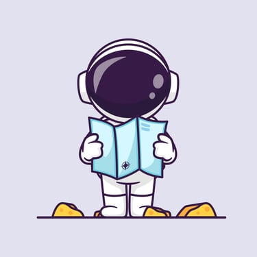 space cowboy reading a roadmap