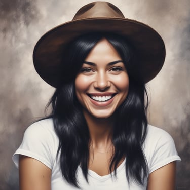 woman wearing black crew-neck shirt