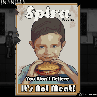a poster of a kid eating a burger 