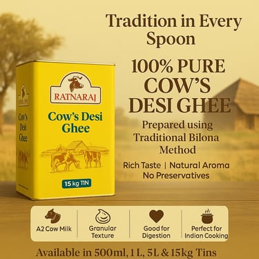 RATNARAJ PREMIUM DESI AND COW GHEE BILONA A2 GIR COW GHEE