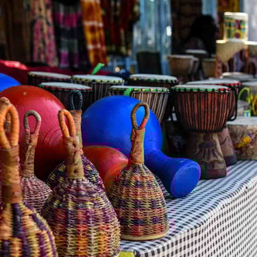 African Village Vendors Association at Leimart Park: picture of bongos drums