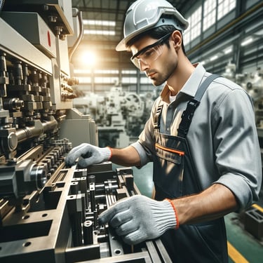 a man operating a machine